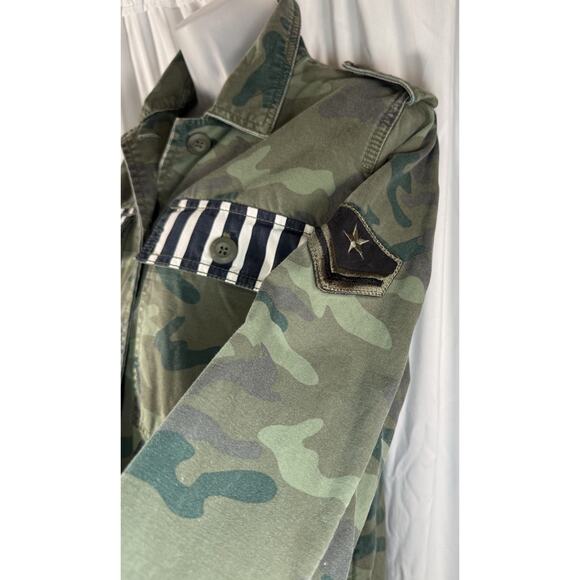 GAP Camouflage Utility Military Stripe Pocket Jacket, Green Multi S 88-02 - Picture 3 of 16